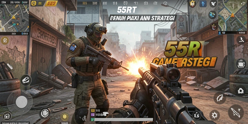 Tampilan dinamis pertarungan dalam game TPS 55RT.