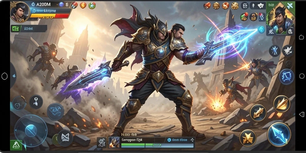 Gameplay intens A200M dengan pertarungan seru.