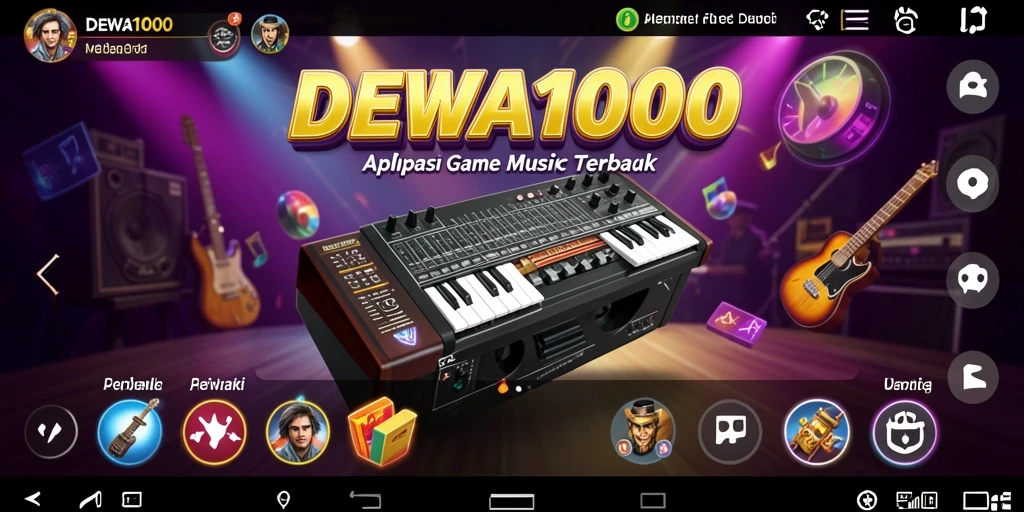 Tampilan gameplay DEWA1000 dengan berbagai pilihan lagu.